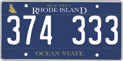 RI license plate 374333