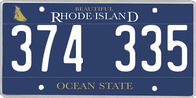 RI license plate 374335