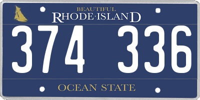 RI license plate 374336