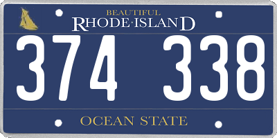 RI license plate 374338