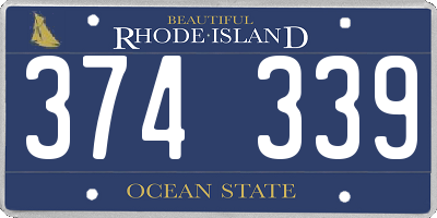 RI license plate 374339