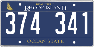 RI license plate 374341