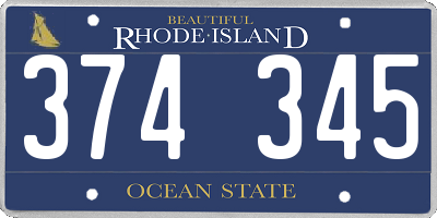 RI license plate 374345