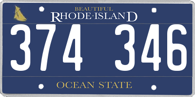 RI license plate 374346