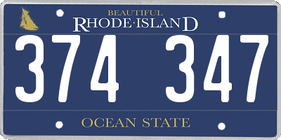 RI license plate 374347