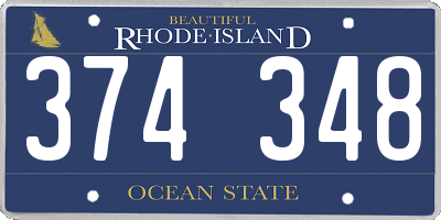 RI license plate 374348