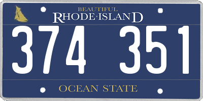 RI license plate 374351