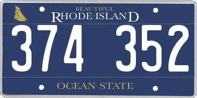 RI license plate 374352