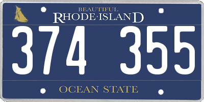 RI license plate 374355