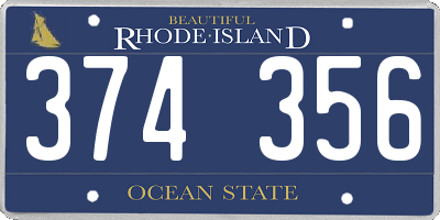 RI license plate 374356