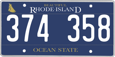 RI license plate 374358
