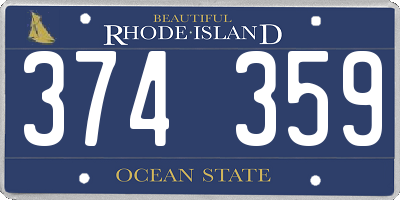 RI license plate 374359