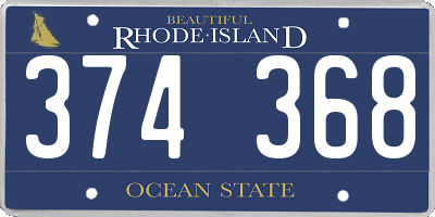 RI license plate 374368
