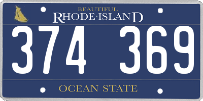RI license plate 374369