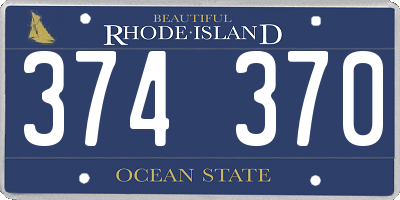 RI license plate 374370