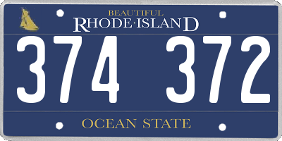 RI license plate 374372