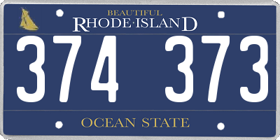 RI license plate 374373