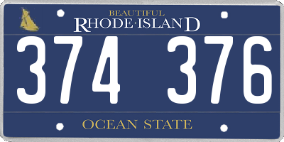 RI license plate 374376