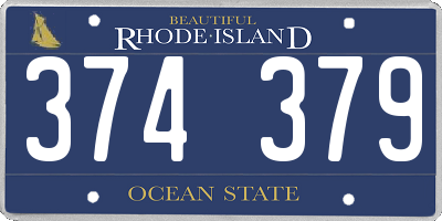 RI license plate 374379