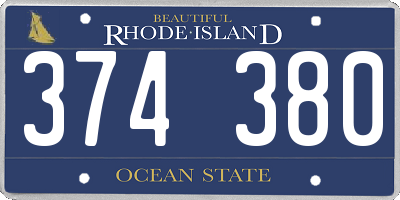 RI license plate 374380