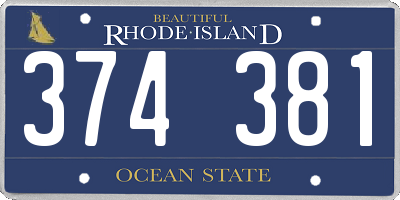 RI license plate 374381