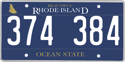 RI license plate 374384