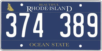 RI license plate 374389