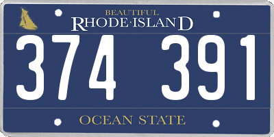 RI license plate 374391