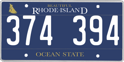 RI license plate 374394