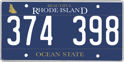 RI license plate 374398