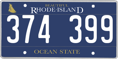 RI license plate 374399