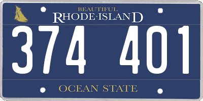 RI license plate 374401