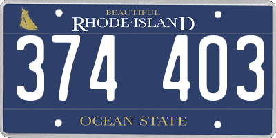 RI license plate 374403