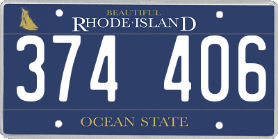 RI license plate 374406