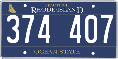 RI license plate 374407