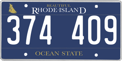 RI license plate 374409