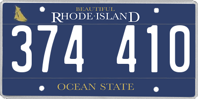 RI license plate 374410