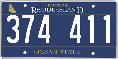 RI license plate 374411