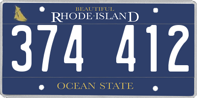 RI license plate 374412