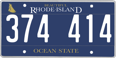 RI license plate 374414
