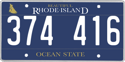 RI license plate 374416