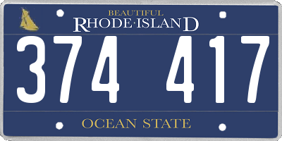 RI license plate 374417