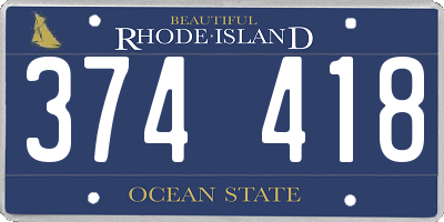 RI license plate 374418