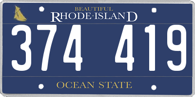 RI license plate 374419