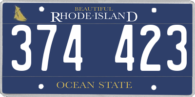 RI license plate 374423
