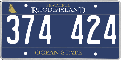 RI license plate 374424