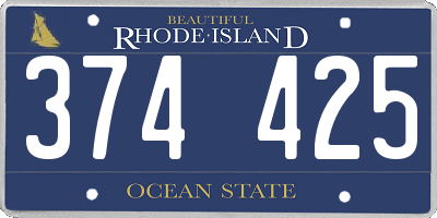 RI license plate 374425