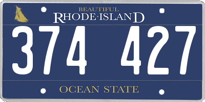 RI license plate 374427