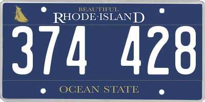 RI license plate 374428