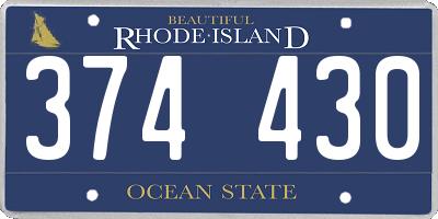RI license plate 374430